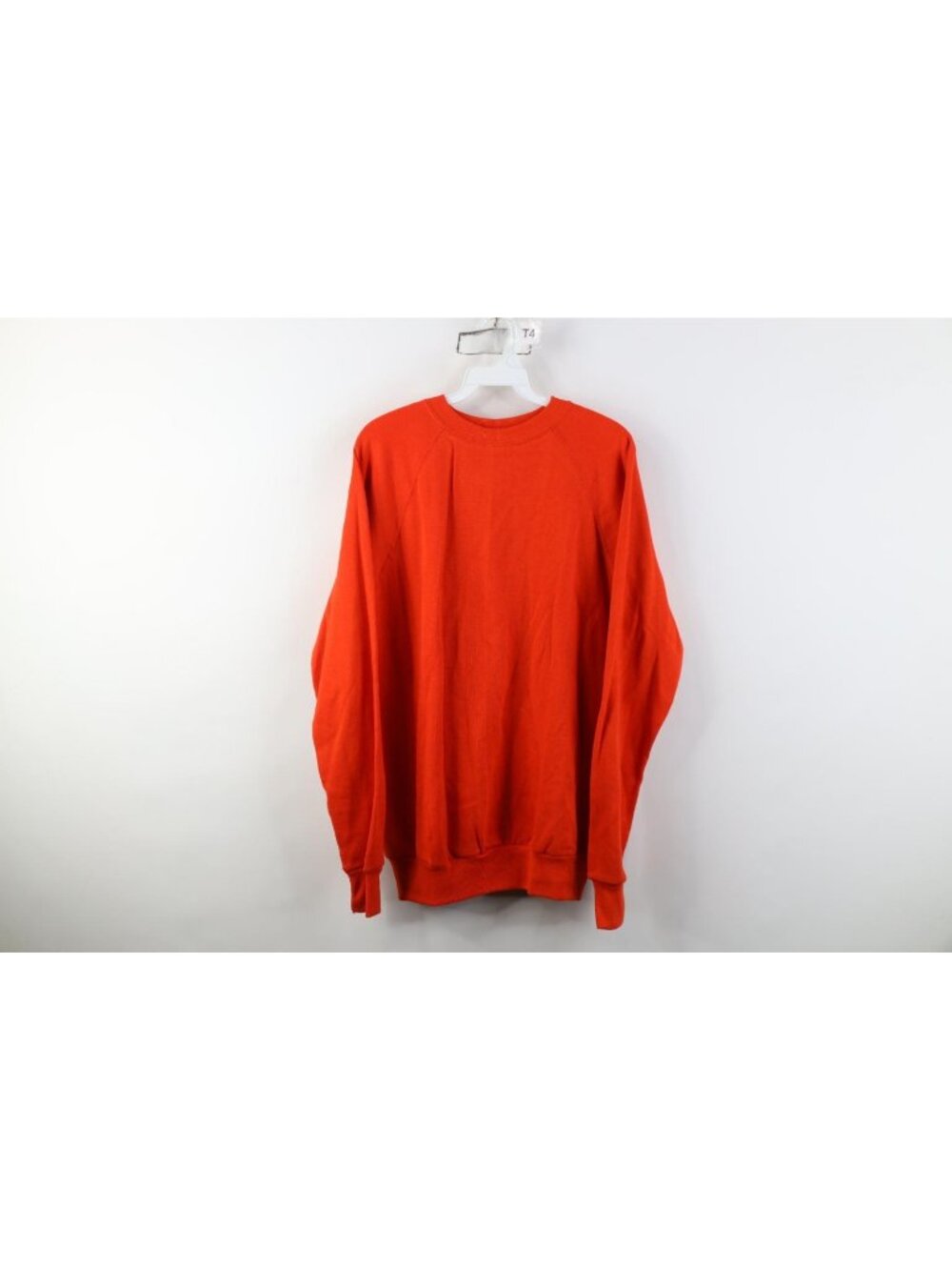 Deadstock Vtg 70s 80s Gap Mens Large Blank Raglan Crewneck Sweatshirt Orange USA